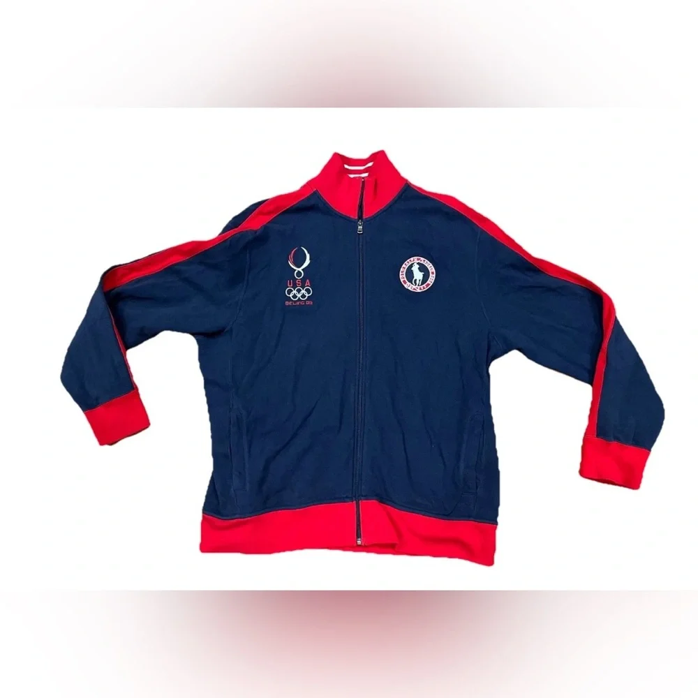 Polo Ralph Lauren 2008 USA Olympic Team Beijing Track Jacket Mens‎ XL Navy Red